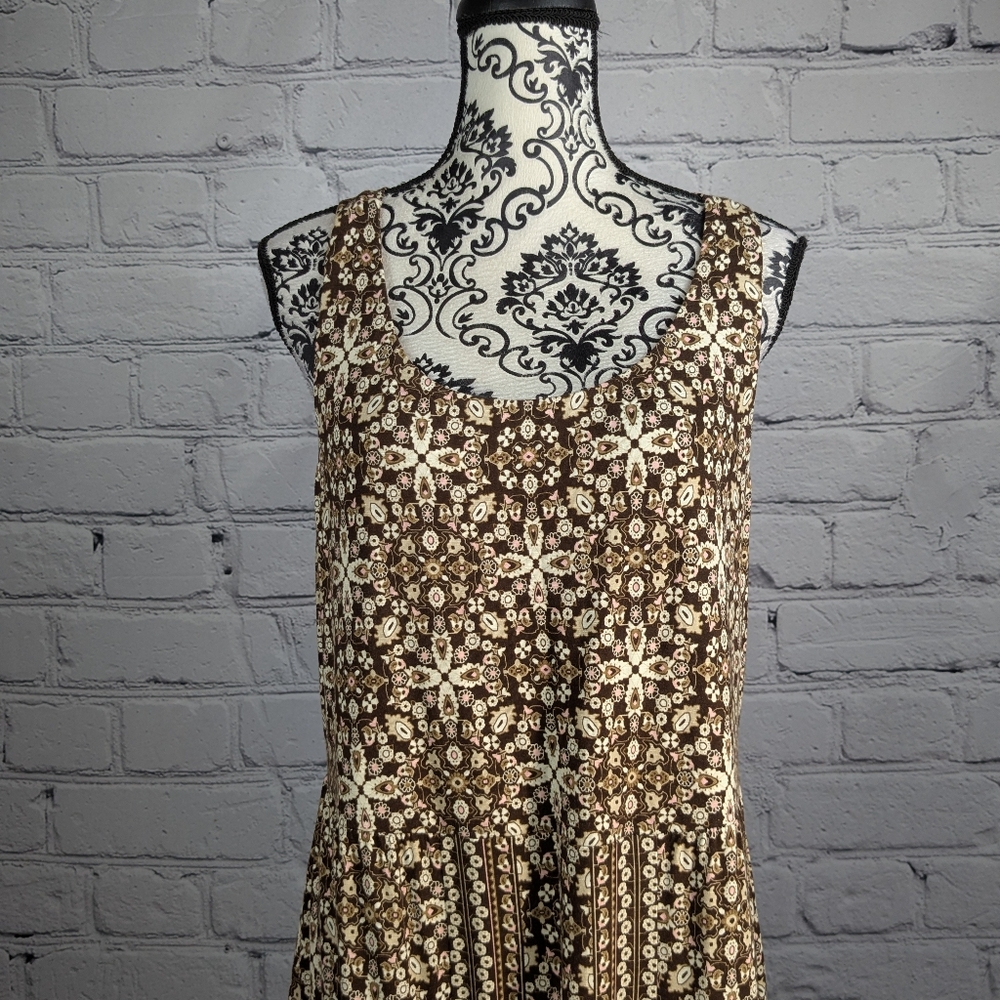 J Jill women's Sleeveless maxi dress Floral Print Stretch Knit L sleeveless b6 - Picture 2 of 10